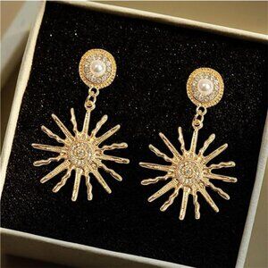 Sparkly Starburst Sun Dangle Earrings – Good Luck Celestial